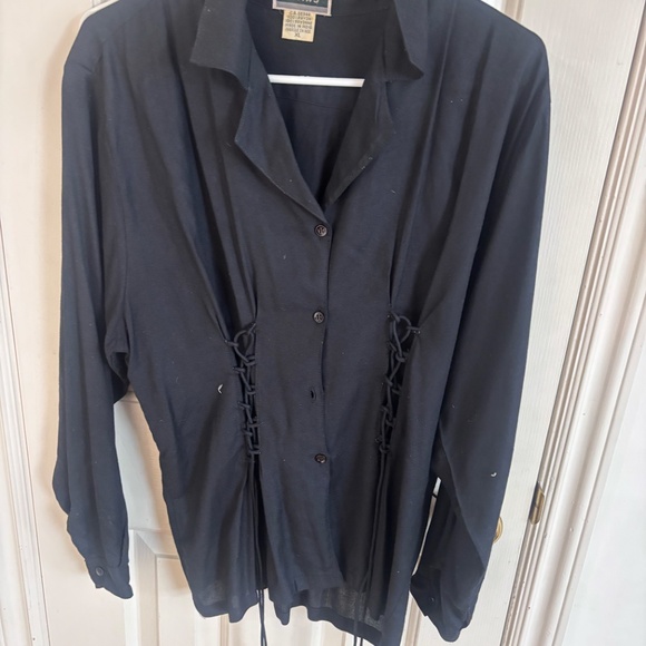 Vintage black blouse - corset style super sexy * accepting offers - Picture 5 of 5